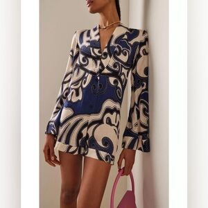 ALEXIS Intermix *Kaiden* romper playsuit in Maldive blue w belt XS